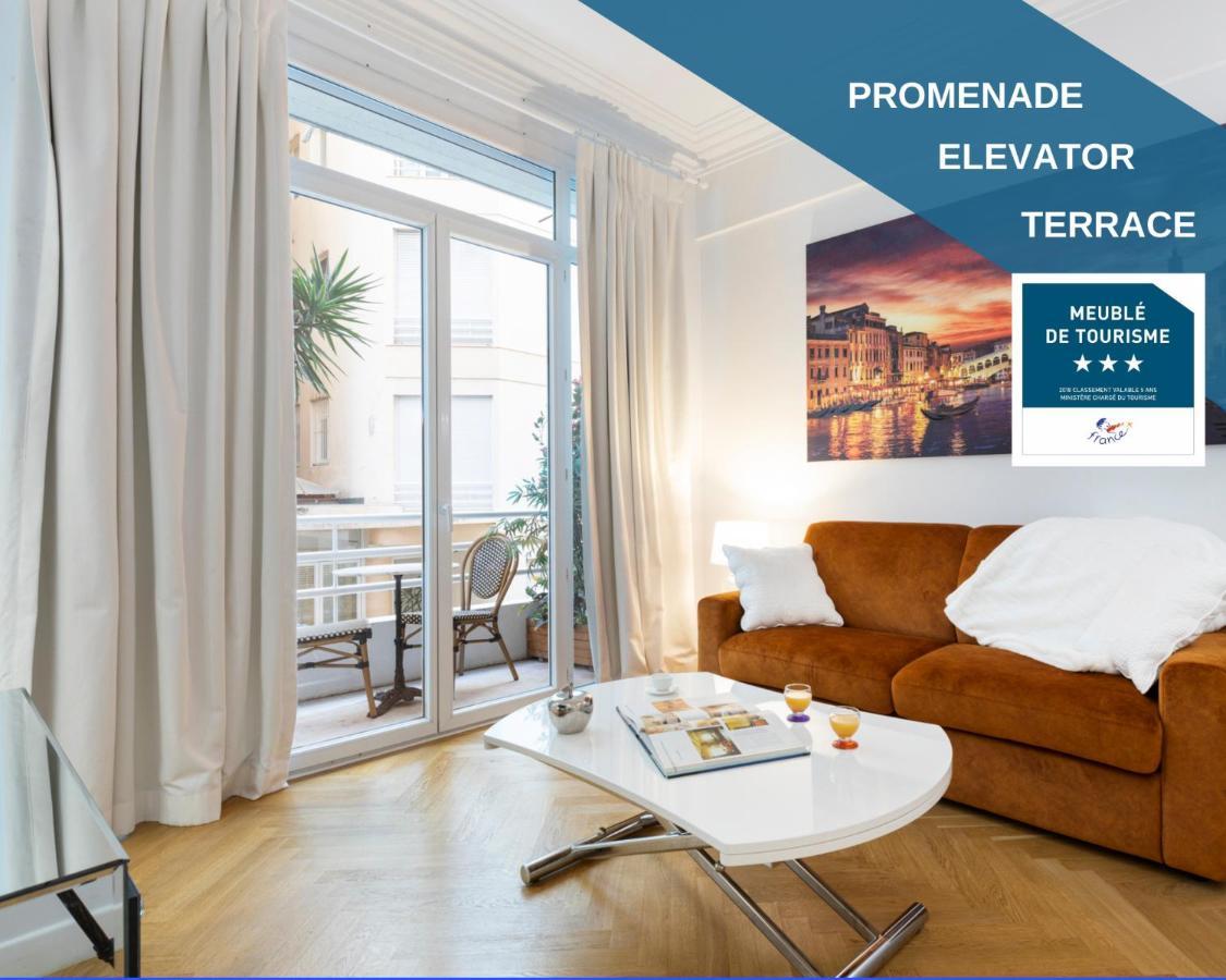 Apartamento Promenade, 2Pieces Chic Et Clim Avec Terrasse Niza Exterior foto